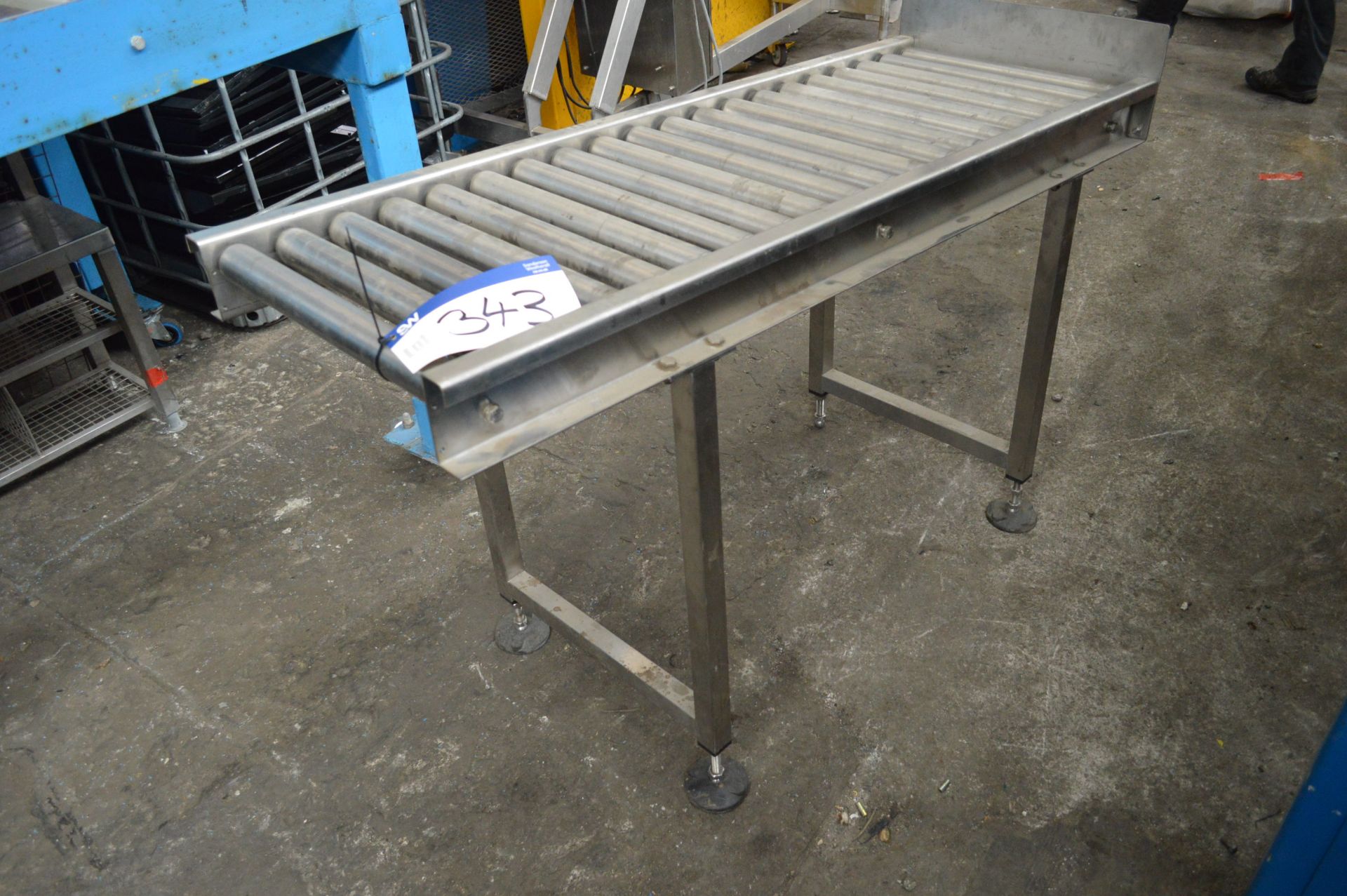 Stainless Steel Gravity Roller Conveyor, approx. 1