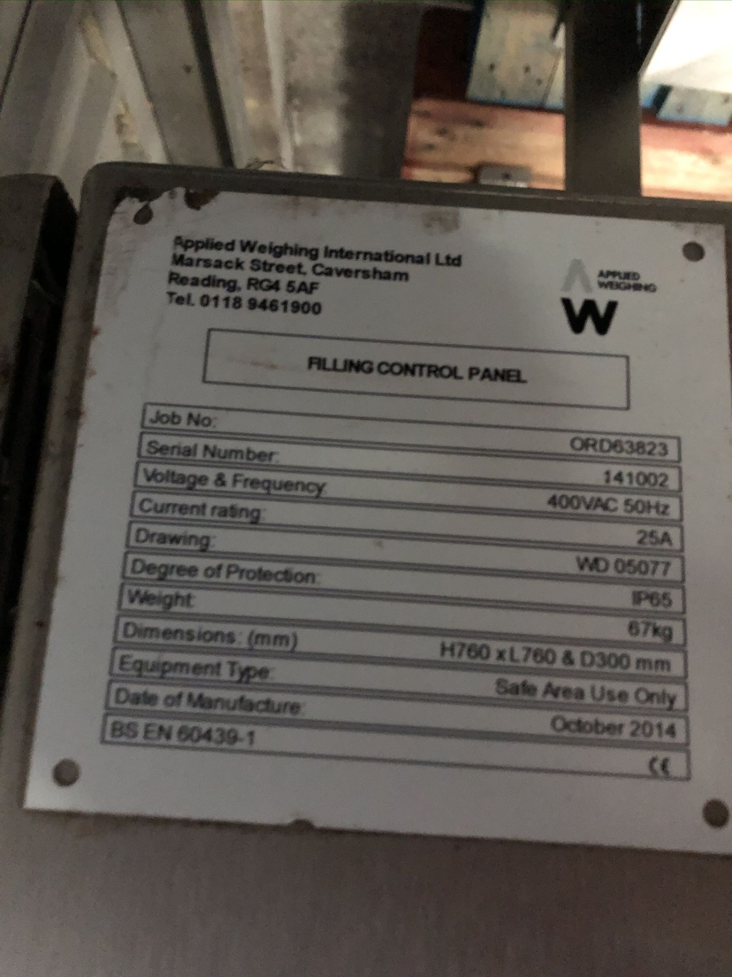 Applied Weighing Powder Weigher, with screw in-fee - Image 6 of 6