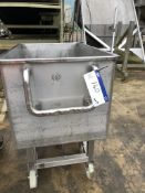 Stainless Steel Mobile Bin/ Tank, with bottom outl