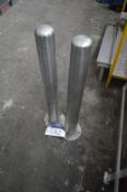 Two Stainless Steel Bollards, each approx. 1m high