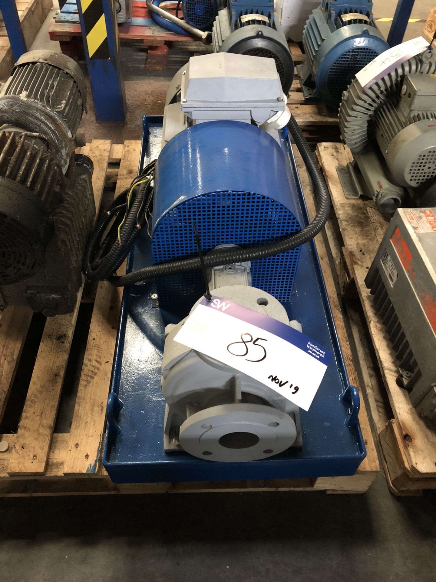 Pump, on skid, plant no. 85, dimensions approx. 1.