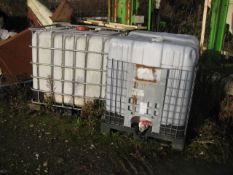 1000 litre Plastic IBC, in steel cage with filler