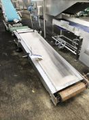 Conveyor, with push arm, dimensions approx. 2.7m l