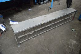 Stainless Steel Boot/ Shoe Rack, approx. 2.5m x 35