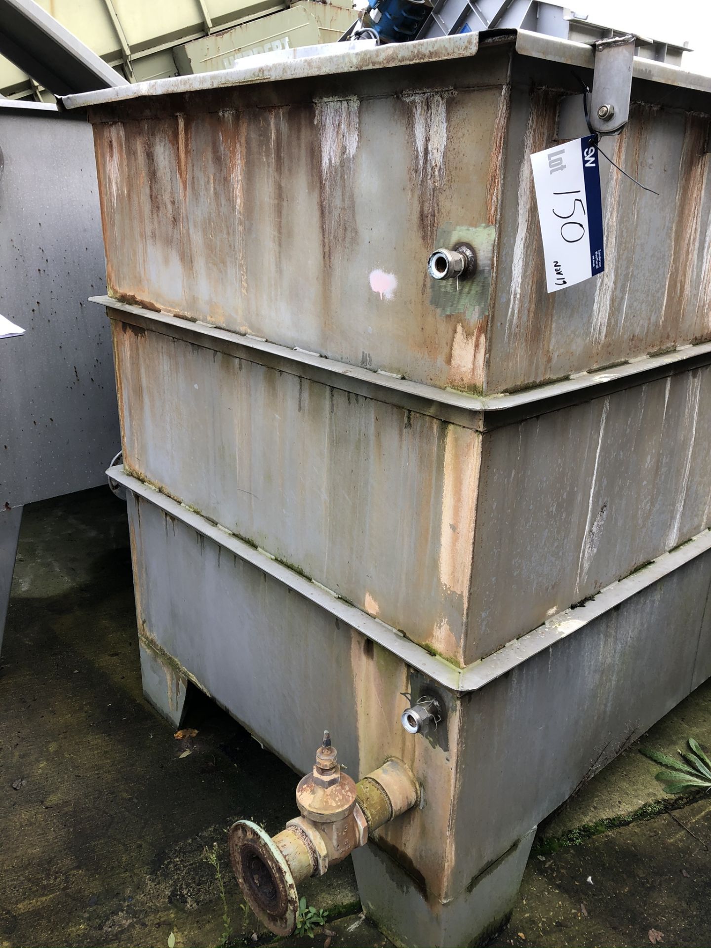 Stainless Steel Tank, with lids, dimensions approx - Image 2 of 6