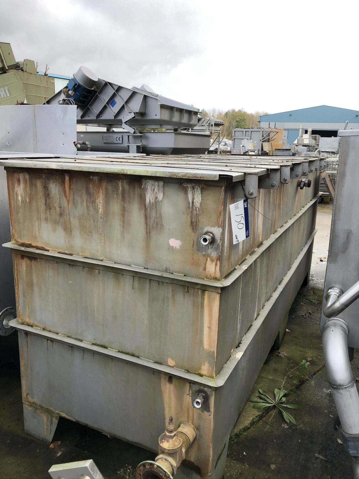 Stainless Steel Tank, with lids, dimensions approx