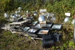 Assorted Bay Lamps, on pallets in one area