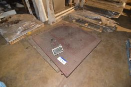 Loadcell Chequer Plate Weighing Platform, approx. 1.5m x 1.5m, with 300kg digital read out