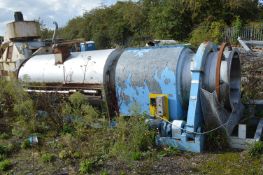 APV Mitchell Dryers Ltd Rotary Drum Dryer, serial no. 5027/82, approx. 1.4m dia. x 5.5m long overall