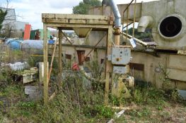 Tote Bin Emptying Stand, with discharge hopper and centrifugal fan