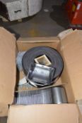 250mm Belt & Bucket Elevator Belting & 230mm wide Buckets, in one box (unused)