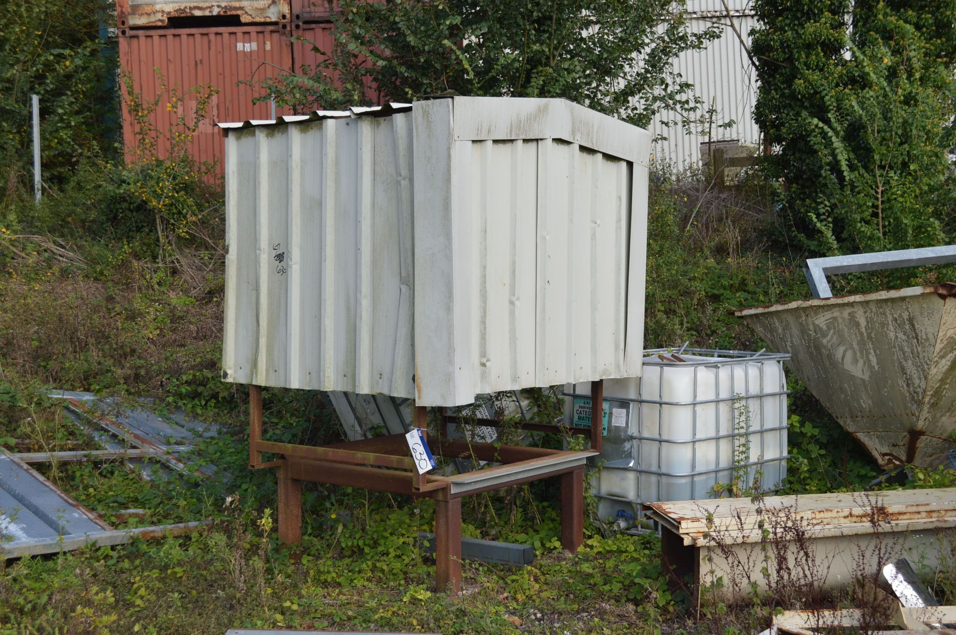 Fabricated Steel Bulk Bin Housing, approx. 1.5m x 1.4m x 1.8m high