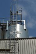 Collinson 25 tonne cap. GALVANISED STEEL BULK STORAGE SILO, approx. 2.5m dia. x approx. 3.8m deep-