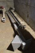 Astwell Galvanised Steel-Cased approx. 100mm dia. Auger Conveyor, approx. 8m long, with intake (no