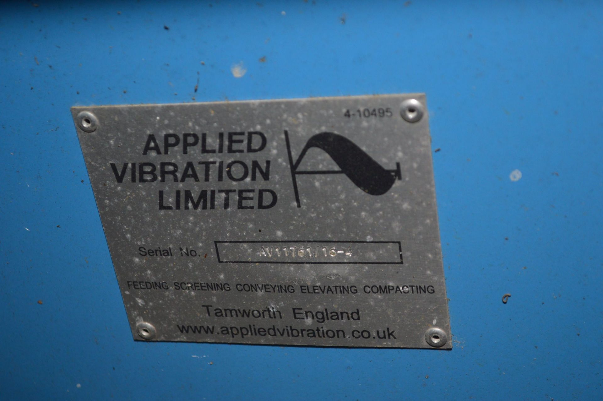 Applied Vibration VIBRATORY FEEDER, serial no. AV11761/16/4, not installed, unused, approx. 2m x - Image 4 of 5