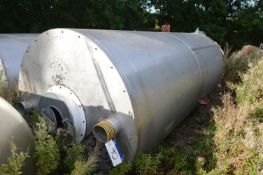VERTICAL STAINLESS STEEL PRODUCT HOLDING SILO, approx. 1.8m dia. x 4m deep-on-straight, with
