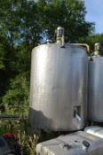 Dommkolding 800 gallon STAINLESS STEEL VERTICAL TANK, serial no. 72121074, approx. 1.6m dia. x 2m