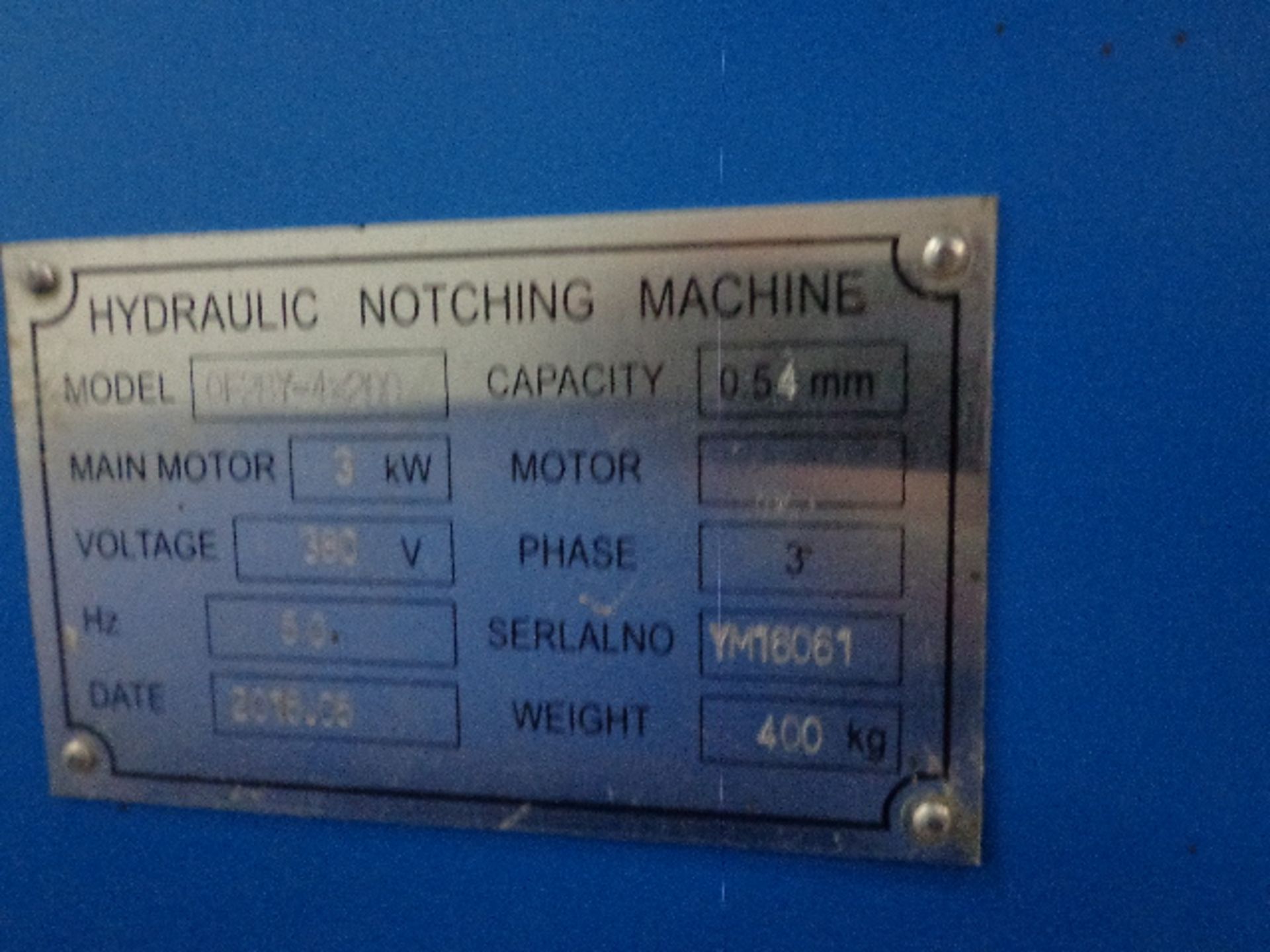 Techna-Fab Hydraulic Notching Machine, model QF28Y - Image 3 of 3