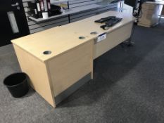 Ash Effect Single Pedestal Desk, 160mm, with side
