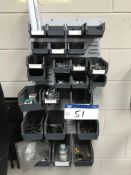 24 Lin Bins, Rack & Contents, including nuts and w