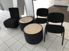 Two Circular Wood Topped Coffee Tables, with two f