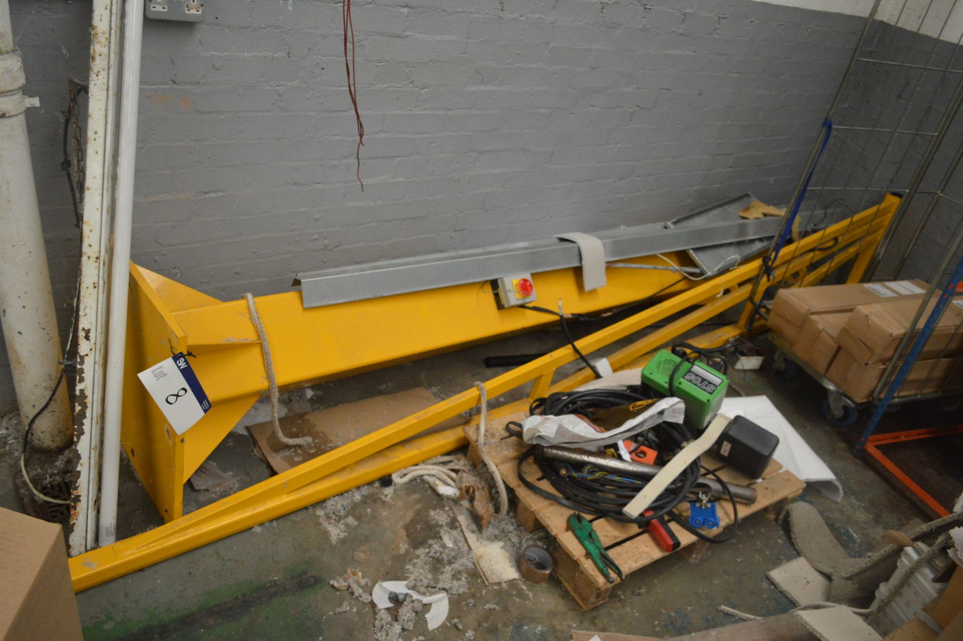 Jib Crane (dismantled), with Stahl ST05 electric chain hoist, 250kg cap., approx. 3.2m long