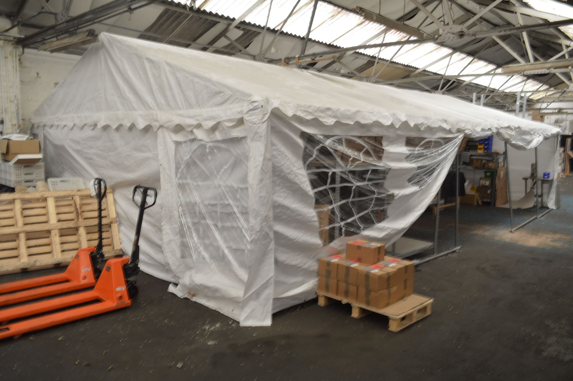 Tubular Steel Framed Marquee, approx. 10m x 5m (reserve removal until contents within are cleared) - Image 2 of 2