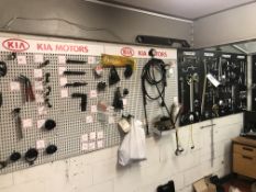 Kia Specialist Tooling, as set out on one board
