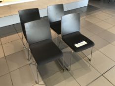 Four Steel Framed Reception Chairs