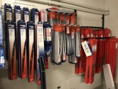 Bosch, Unipart & Kia Wiper Blades, as set out on wall rack