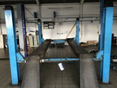 Hofmann 436 Four Post Vehicle Lift, year of manufacture 1998, 3500kg, with hydraulic jacking beam