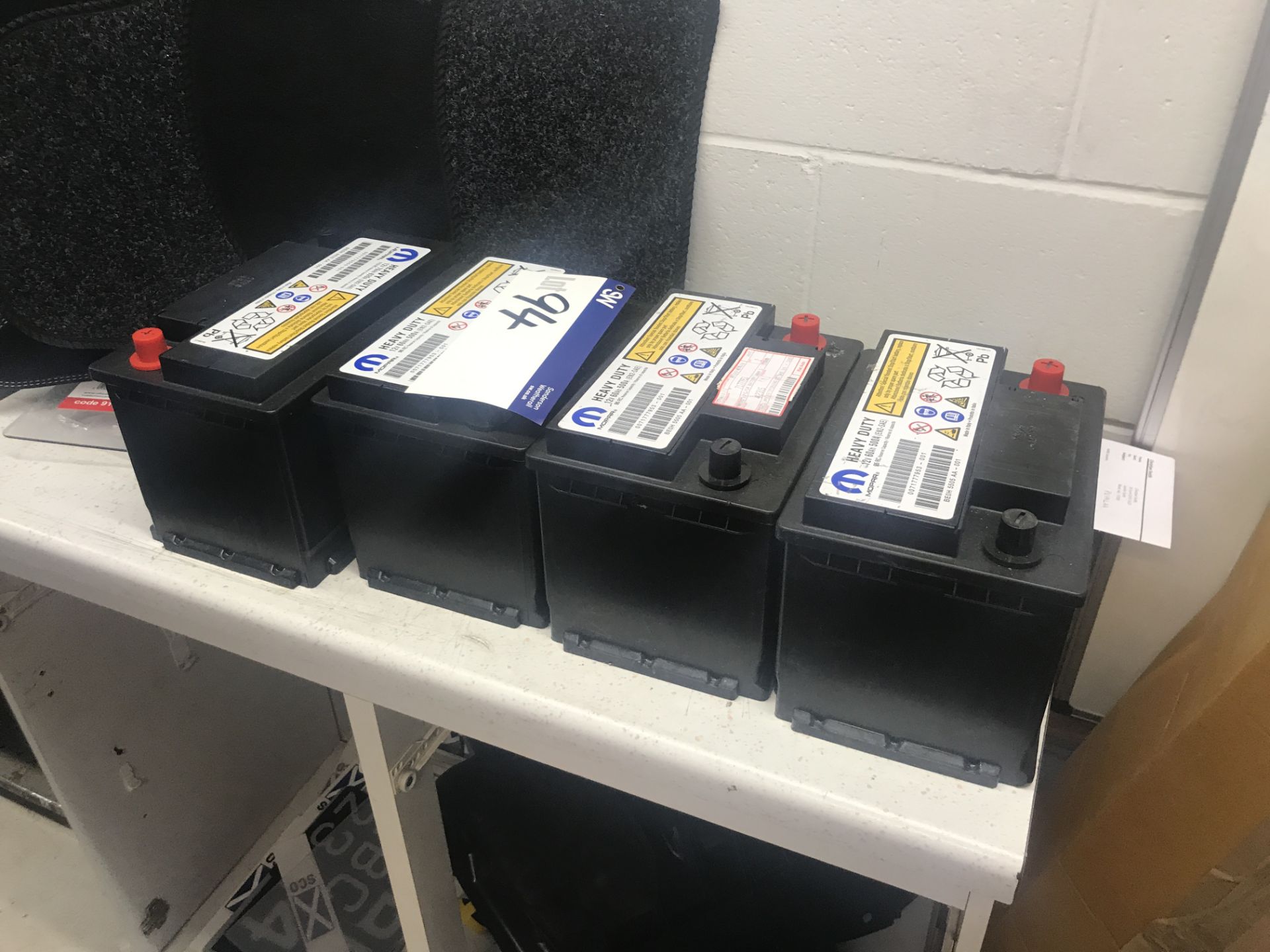 Four Heavy Duty Batteries, 12V (understood to be unused)