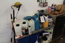 Assorted Cleaning Fluids, as set out on worktop an