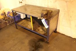 Mobile Steel Framed Bench, with fitted bench vice