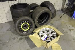 Alloy Wheel & Eight Various Tyres, as set out  (lo