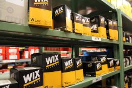 Approx. 78 Wix Oil Filters, as set out on one bay