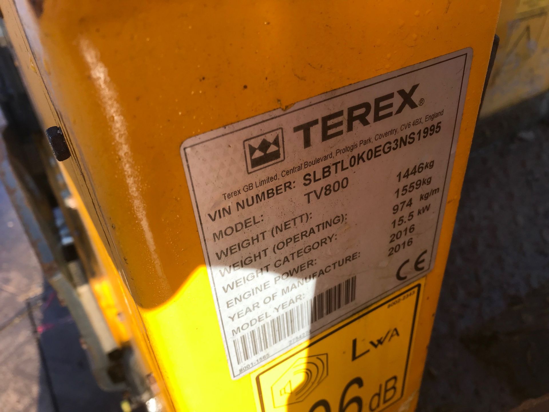 Terex TV800 TANDEM DRUM ROLLER, serial no. NS1995, - Image 7 of 7