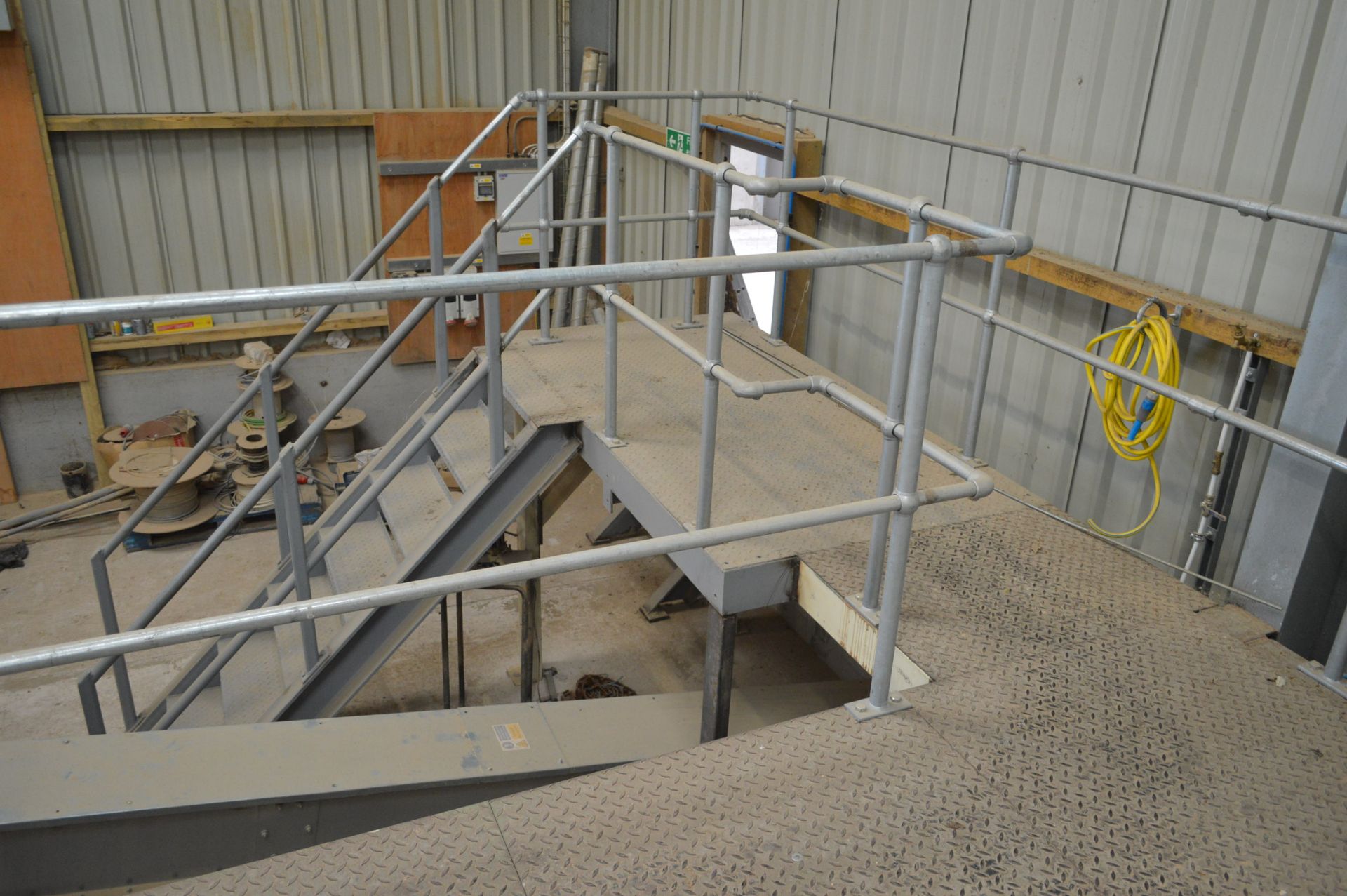 BOLTED STEEL MEZZANINE FLOOR PLANT ENTABLATURE, approx. 6.3m x 6m x 1.8m high, with chequer plate - Image 5 of 5