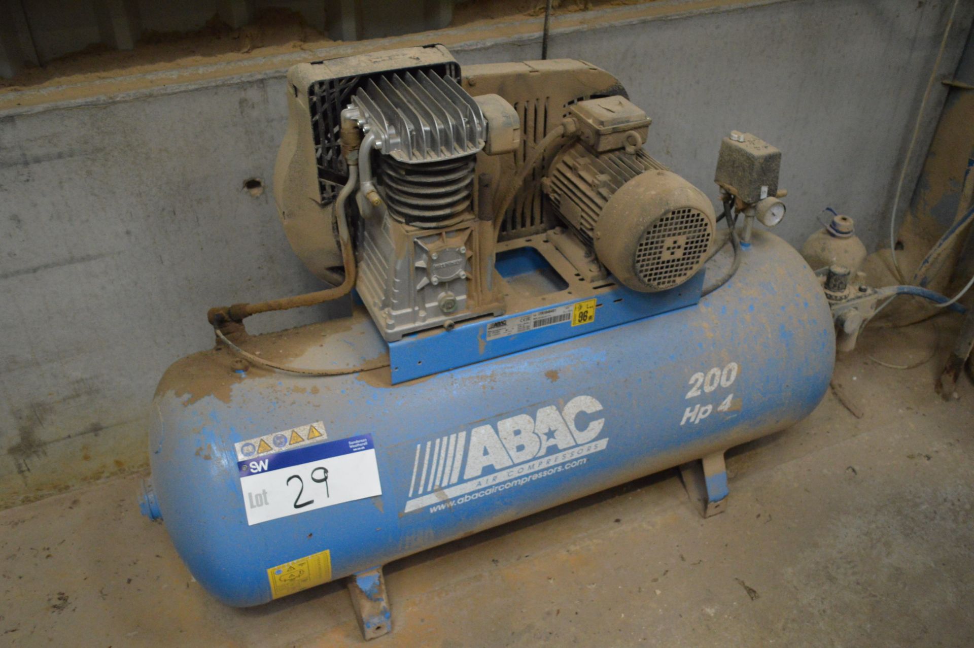 Abac PRO B4900 200 FT4UK Horizontal Receiver Mounted Air Compressor, serial no. ITR1046491, year