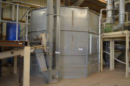 Perry 5m dia. BOLTED SECTIONAL GALVANISED STEEL DECAGON STORAGE SILO, 3.75m deep on sides, with