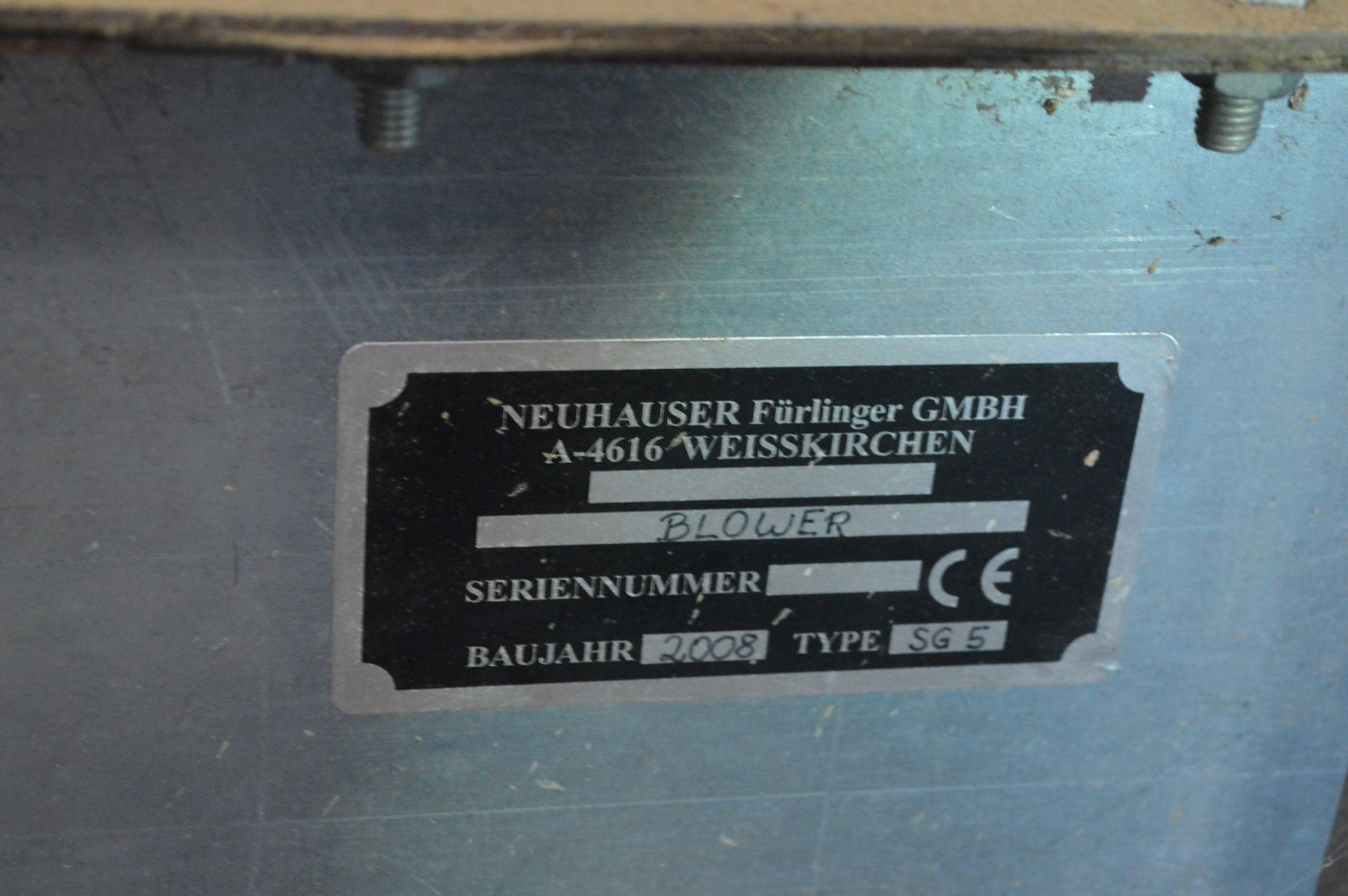 Newhauser SG5 Galvanised Steel Cased Centrifugal Fan Blower, year of manufacture 2008, with electric - Image 2 of 3