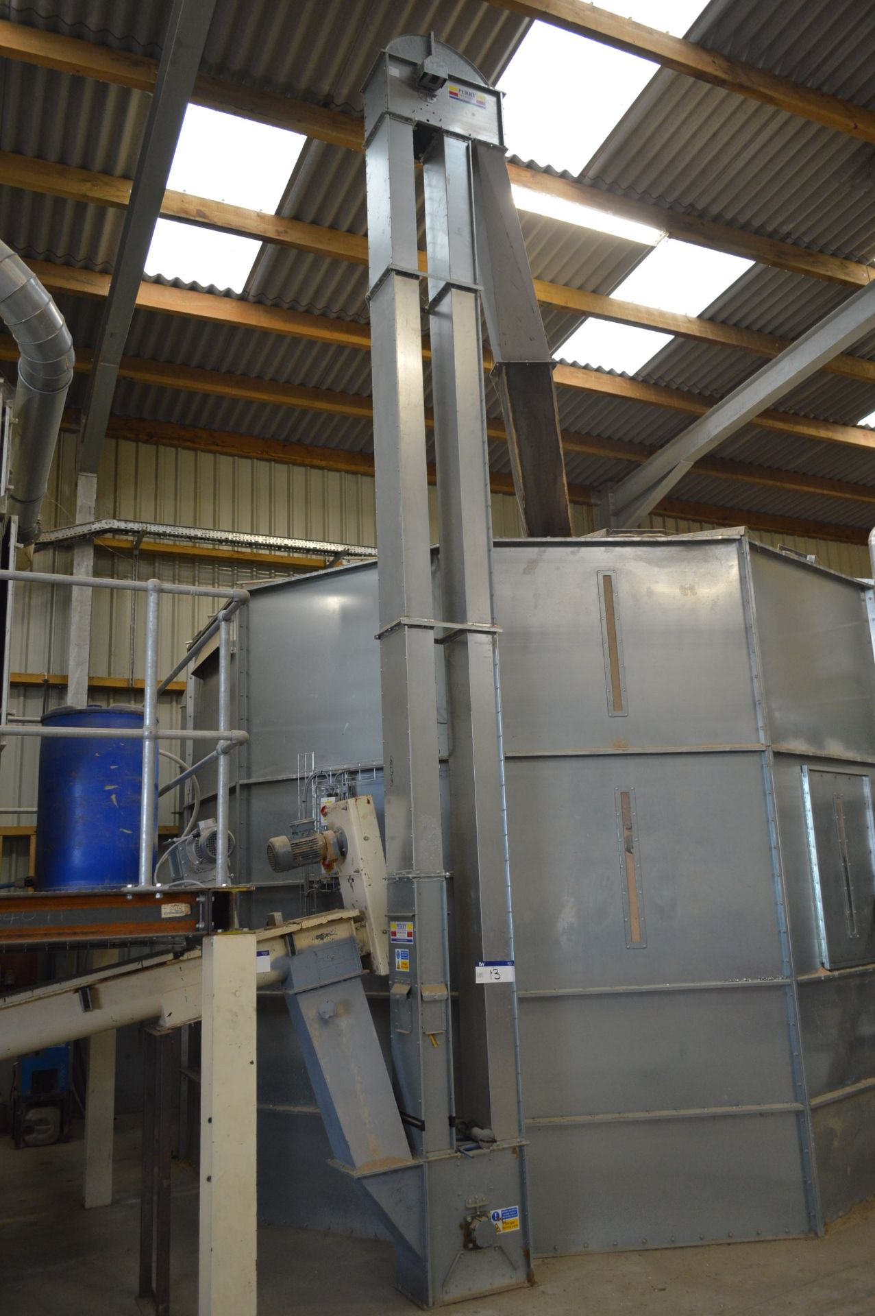 Perry GALVANISED STEEL CASED BELT & BUCKET ELEVATOR, 280mm wide on casing, approx. 6m centres - Image 2 of 2