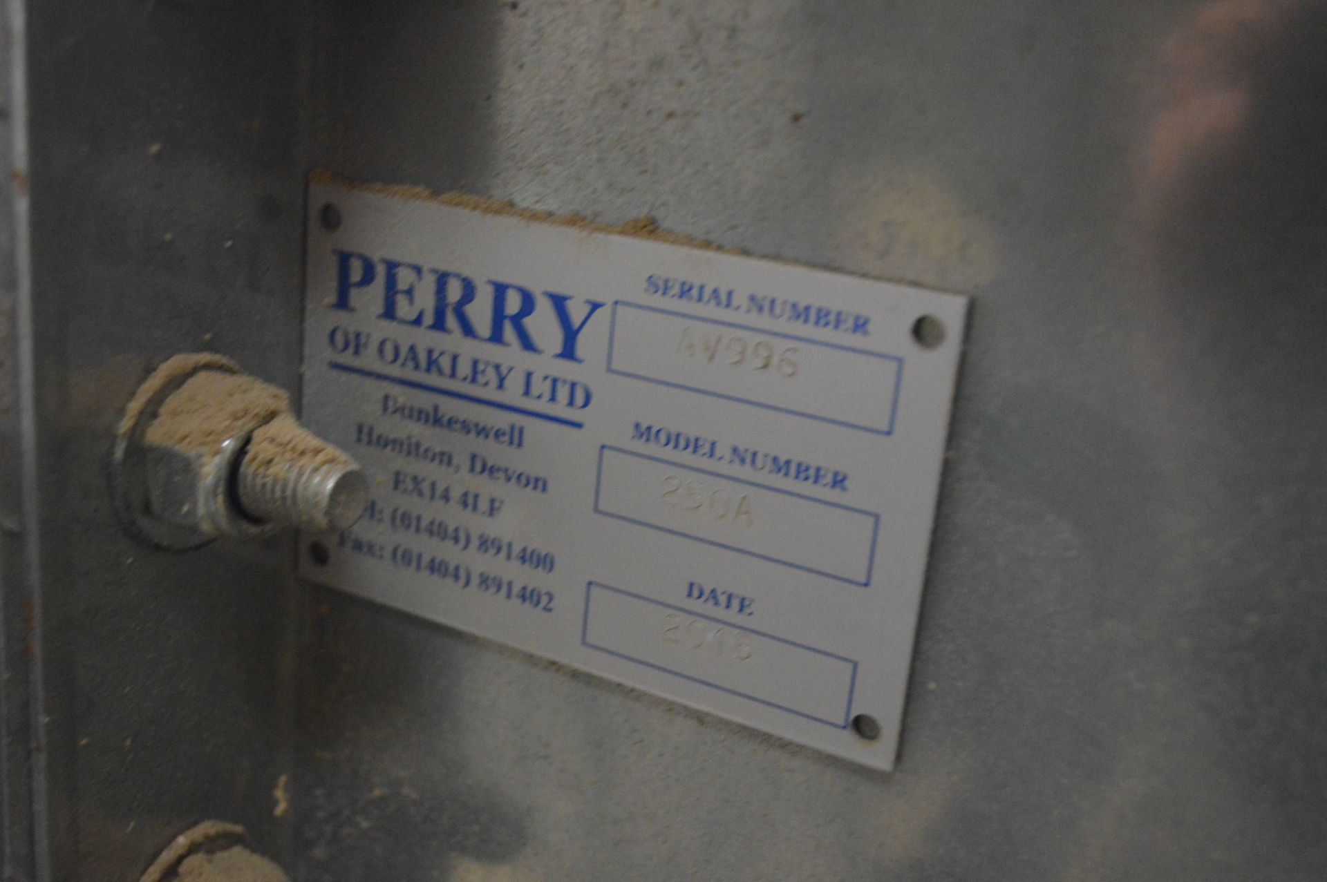 Perry 250A Galvanised Steel Cased Inclined Screw Conveyor, serial no. AV996, year of manufacture - Image 5 of 5