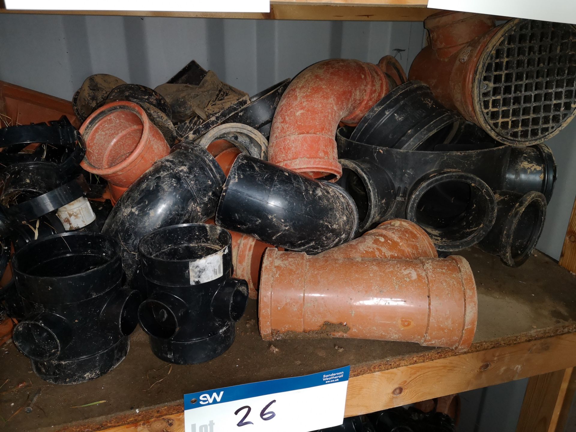 Various Sanitary Pipes Across 2 Shelves