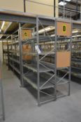 Eight Bays of Metal System Boltless Steel Shelving, each bay approx. 2.25m high x 1.57m long x 0.52m