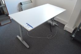 White Cantilever Framed Office Table