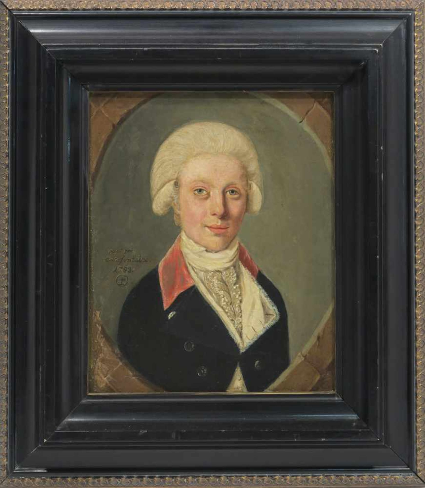 Lafontaine, C.(wohl Carl Lafontaine, 1755 Braunschweig - 1831)HerrenporträtÖl/Lwd. 23 x 19 cm. Mitte