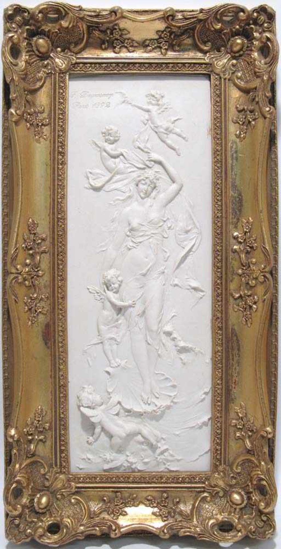 Geburt der VenusGussmasse, nach François Duquesnoy. Bez. "F. Duquesnoy Paris 1892". 43 x 16 cm.