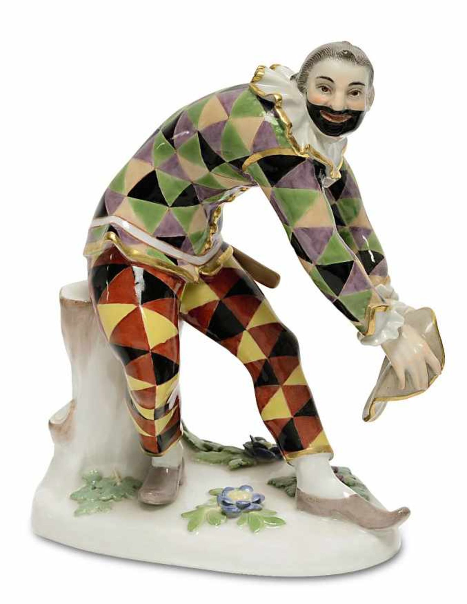 Harlekin, grüßendMeissen, vor 1924, Entwurf: Johann Joachim Kaendler (um 1740) Farb- und