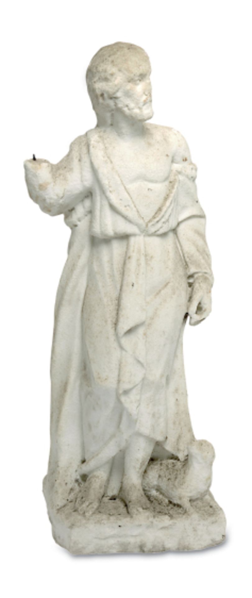Christus als Hirte19. Jh. Marmor. Besch. H. 59 cm